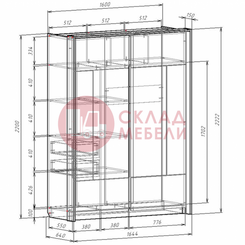  Шкаф-купе Либерти Росток-мебель в Симферополе Крыму
