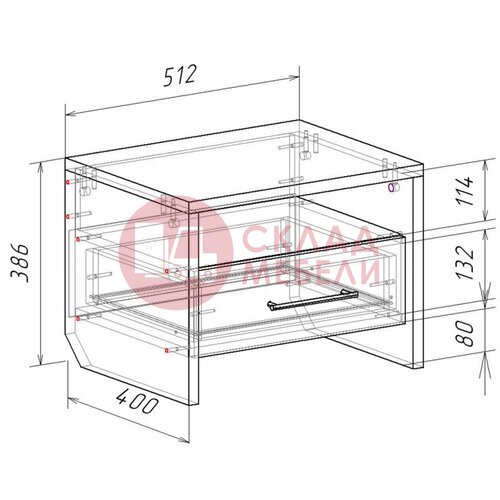  Тумба прикроватная Либерти Росток-мебель в Симферополе Крыму