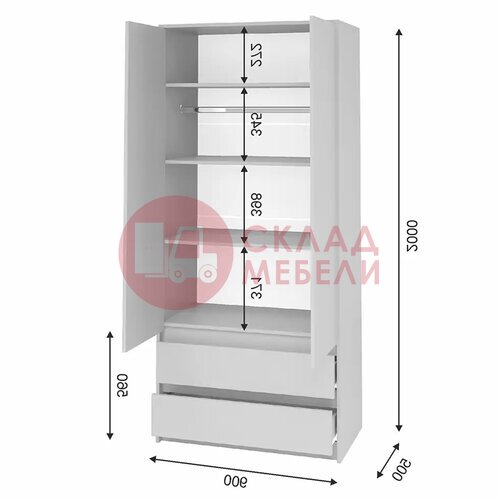  Шкаф Айден ШК06-900 Интерьер-центр в Симферополе Крыму