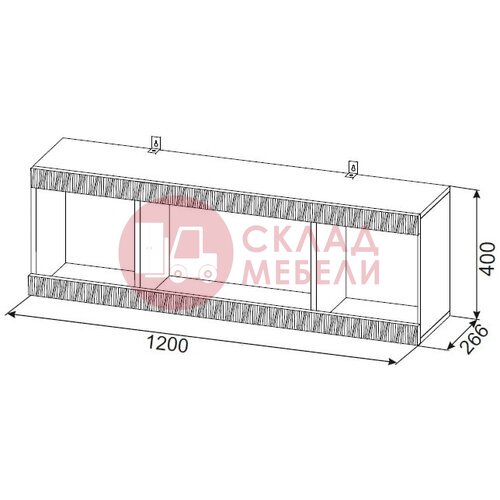 Полка навесная над столом Гамма 20 SV-Мебель в Симферополе Крыму