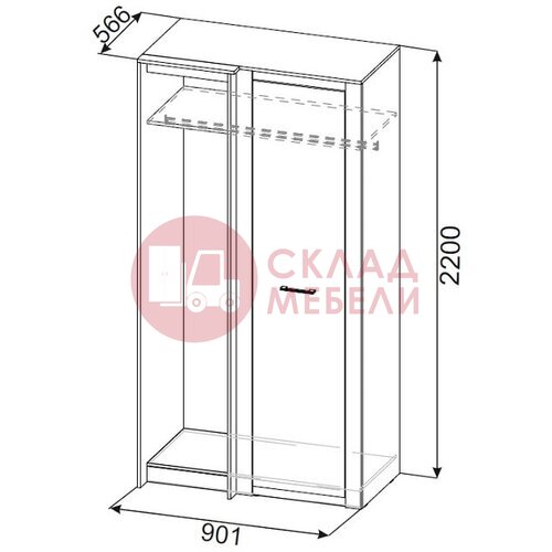  Шкаф угловой (прямой) Гамма 20 SV-Мебель в Симферополе Крыму
