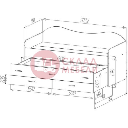  Кровать Нимфа двухъярусная Пирамида в Симферополе Крыму