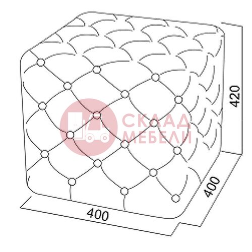  Пуф Люкс пуговицы SV-Мебель в Симферополе Крыму