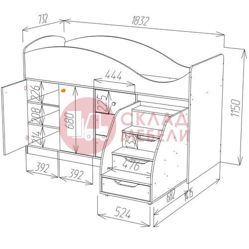  Кровать Стрелка двухъярусная Пирамида в Симферополе Крыму