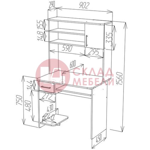  Стол СК-15 компьютерный Пирамида в Симферополе Крыму