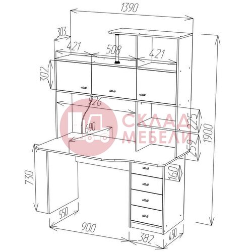  Стол СК-16 компьютерный Пирамида в Симферополе Крыму