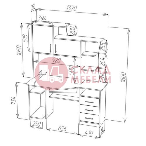  Стол СК-19 компьютерный Пирамида в Симферополе Крыму