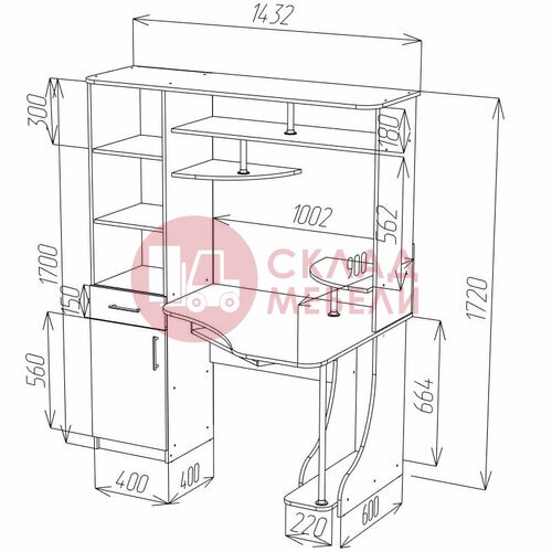  Стол СК-31 компьютерный Пирамида в Симферополе Крыму