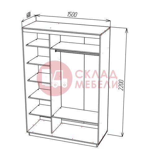  Шкаф-купе ШОН-3 Пирамида в Симферополе Крыму