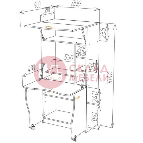  Стол СК-49 компьютерный Пирамида в Симферополе Крыму