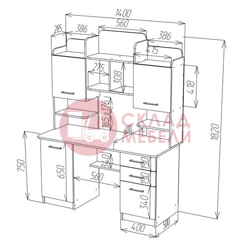  Стол СК-9 компьютерный Пирамида в Симферополе Крыму