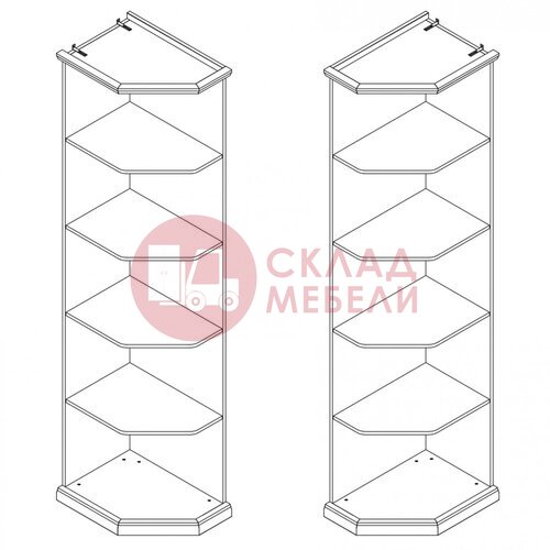  Стеллаж Мишель L/R Эра-мебель в Симферополе Крыму