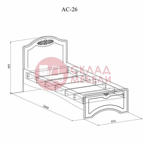  Кровать Ассоль односпальная Compass в Симферополе Крыму