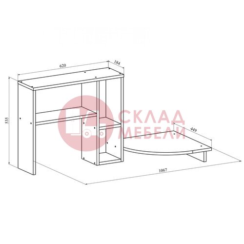  Стол письменный С-237 с полкой Compass в Симферополе Крыму