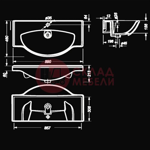  Раковина CLASSIC LUXE 90 Avanti в Симферополе Крыму