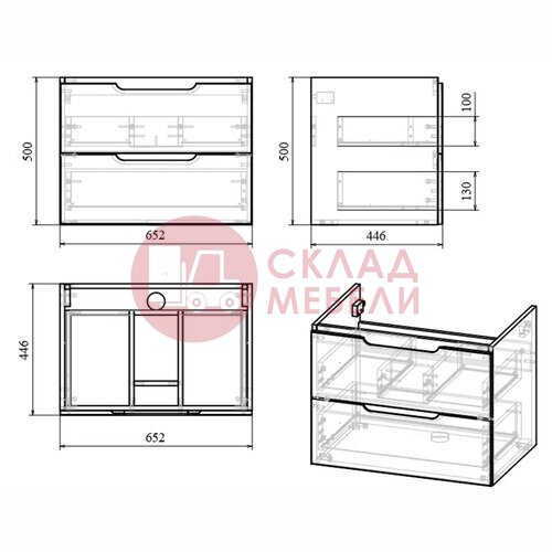  Тумба подвесная UNO 70 под раковину Avanti в Симферополе Крыму
