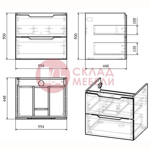  Тумба подвесная UNO 60 под раковину Avanti в Симферополе Крыму