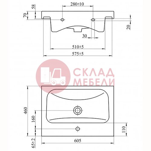  Тумба подвесная UNO 60 под раковину Avanti в Симферополе Крыму