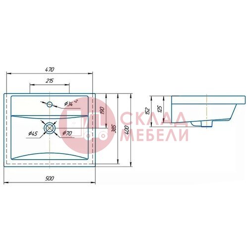  Раковина встраиваемая ФОСТЕР 50/ФОСТЕР 60  Kirovit в Симферополе Крыму
