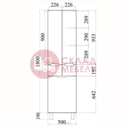  Пенал напольный UNO50 с корзиной Avanti в Симферополе Крыму