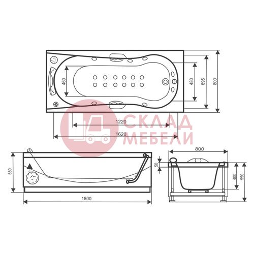  Ванна Самсон 1800*800 Avanti в Симферополе Крыму
