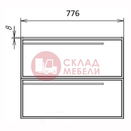  Тумба подвесная Нова Double 80/90/100 Bianco под столешницу Avanti в Симферополе Крыму