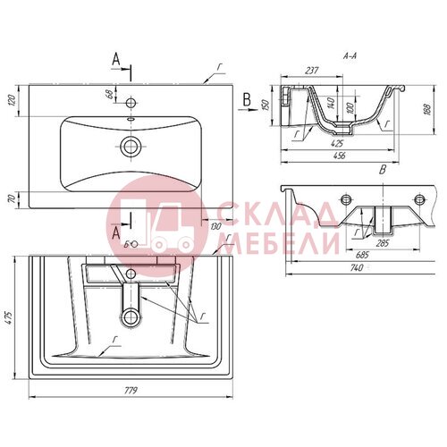  Раковина встраиваемая Эйфория-80/100 MYJOYS в Симферополе Крыму