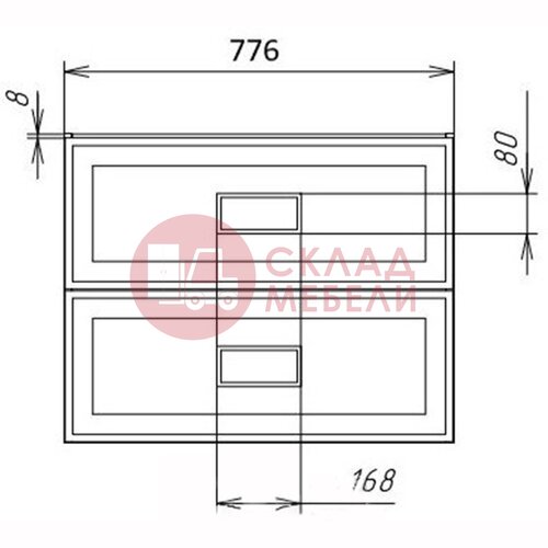  Тумба подвесная Элеганта Double 80/90/100 Bianca под столешницу Avanti в Симферополе Крыму