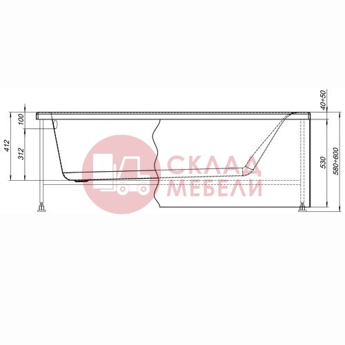  Ванна Никса 1650/1750/1800*700 Avanti в Симферополе Крыму