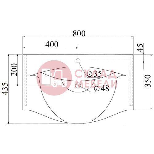  Тумба подвесная Quattro 80/100 под раковину Avanti в Симферополе Крыму