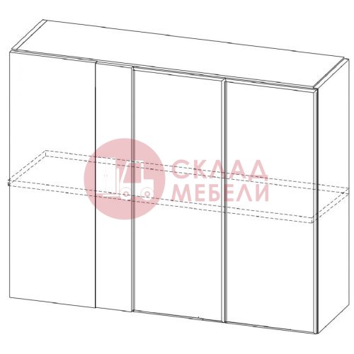  Шкаф навесной Ш1000у/720 Вельвет SV-Мебель 