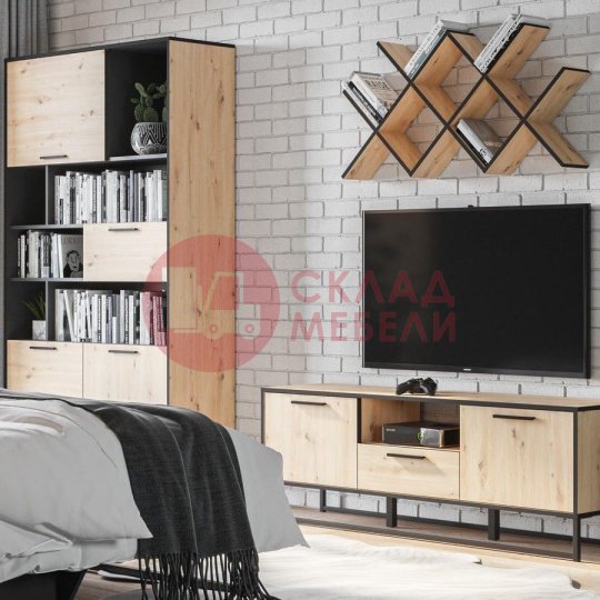  Шкаф Бруклин B172-REG1D2B2S BRW в Симферополе Крыму