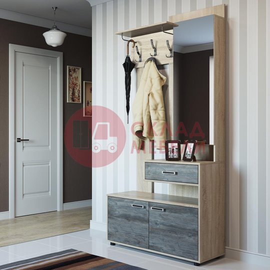  Шкаф навесной с зеркалом Визит-1 SV-Мебель 